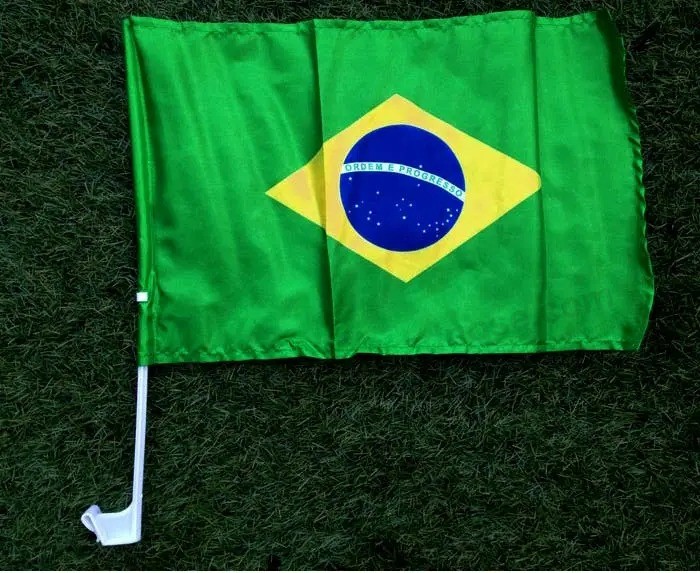 пользовательский логотип полиэстер баннер национальная страна бразилия окно автомобиля флаг